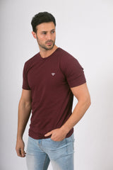 Burgundy Cotton T-Shirt - Walker & Hunt T-Shirts