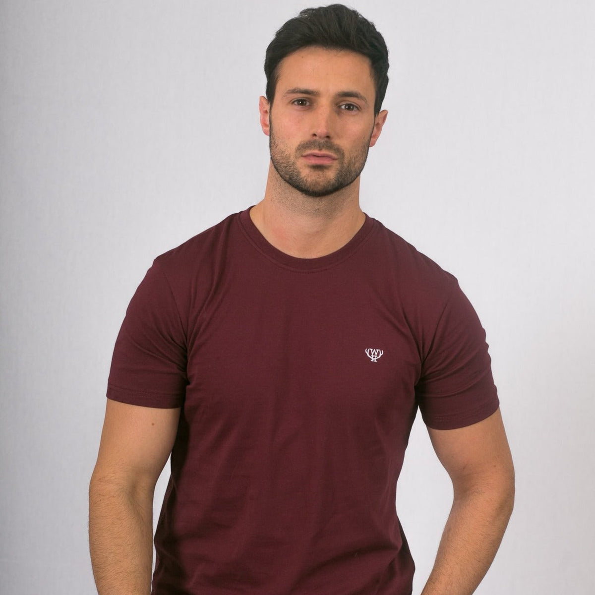 Burgundy Cotton T-Shirt - Walker & Hunt T-Shirts