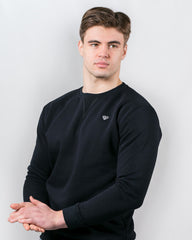 Navy V-Stitch Sweatshirt - Walker & Hunt Sweaters